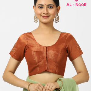 Alnoor Tradition Copper Tissue embroidery blouse image