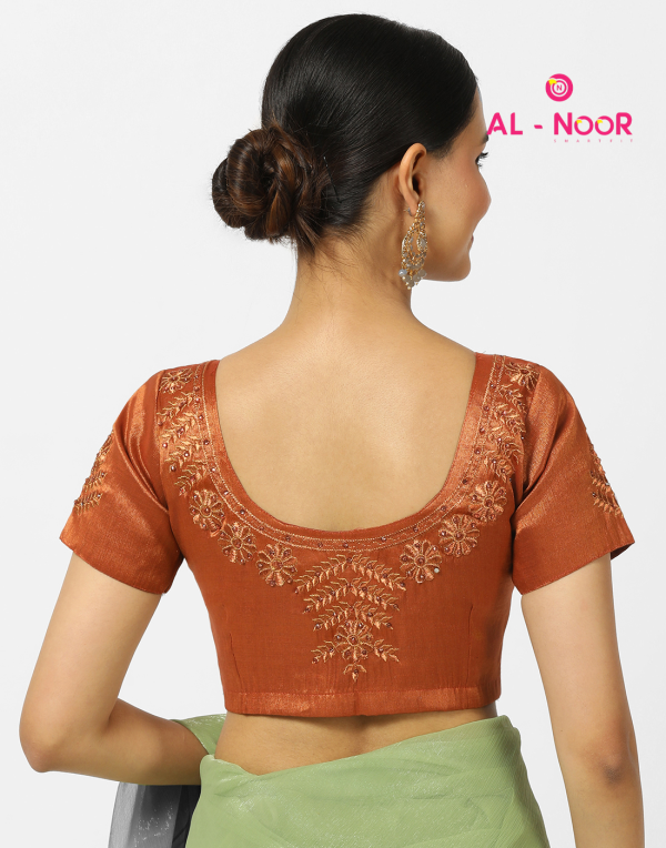 Copper Tissue Embroidery Blouse - Image 3