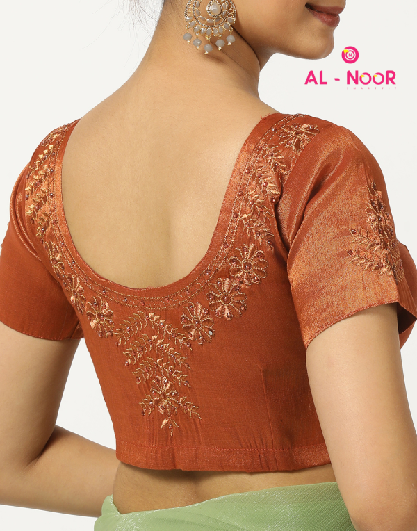 Copper Tissue Embroidery Blouse - Image 5
