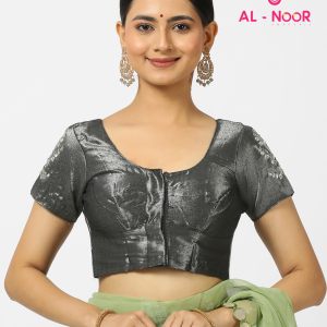 Alnoor Tradition grey Tissue embroidery blouse image