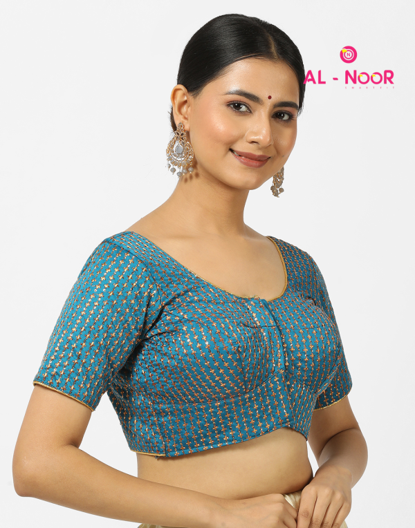 Alnoor Tradition Green Sequency blouse image