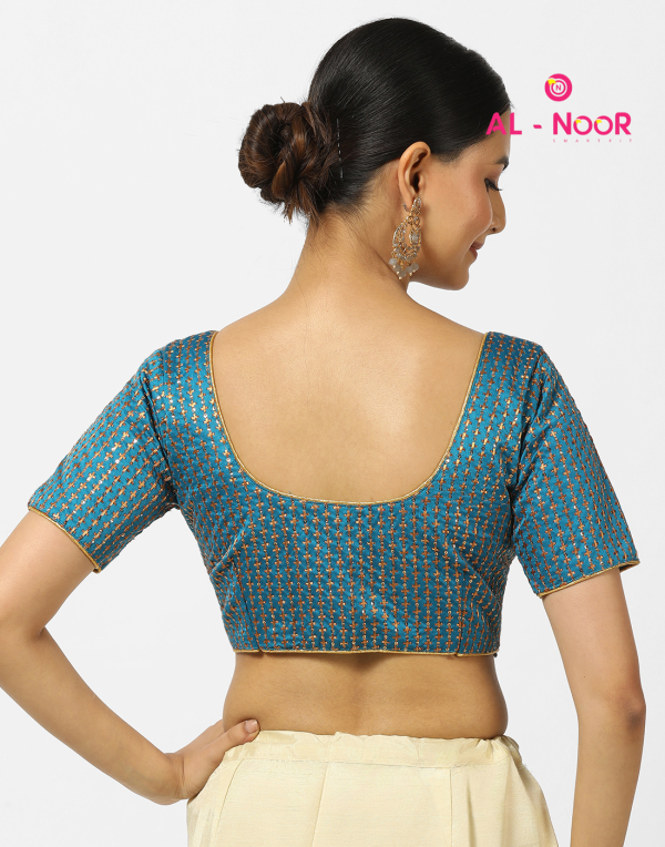 Alnoor Tradition Green Sequency blouse image