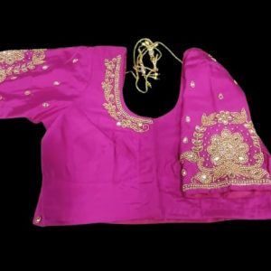 Alnoor Tradition Pink Aari blouse image